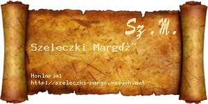 Szeleczki Margó névjegykártya